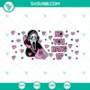 16oz Libbey Can Glass Wrap SVG Files featuring No You Hang Up Scream design with Ghostface, ideal for crafting projects.