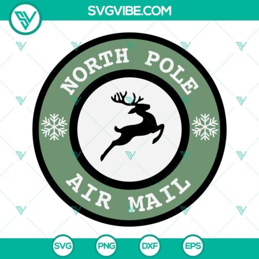 north pole air mail svg reindeer christmas svg png dxf eps files 6 mockup