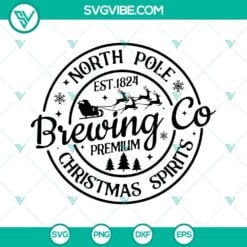 Christmas, SVG Files, North Pole Brewing Co Christmas Spirits SVG Image, 2