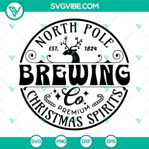 north pole brewing co christmas spirits svg png dxf eps cut files for cricut silhouette 7 mockup