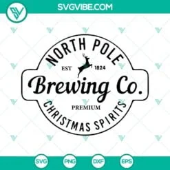 Christmas, SVG Files, North Pole Brewing Co Christmas Spirits SVG Images PNG 4