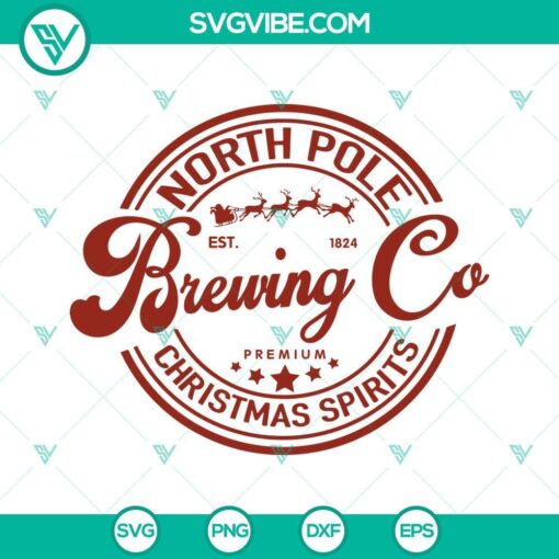 north pole brewing co svg christmas spirits svg christmas gift svg png dxf eps cut files 5 mockup