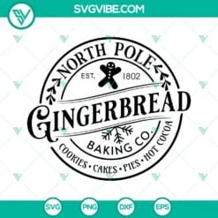 Christmas, SVG Files, North Pole Gingerbread Baking Co SVG Files, Gingerbread 2