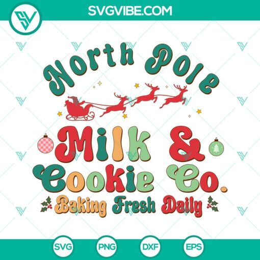 north pole milk and cookie co svg baking christmas svg png dxf eps 2 mockup