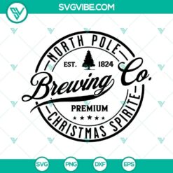 North Pole Brewing Co Christmas SVG design for download, featuring festive elements and holiday graphics.