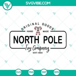 North Pole Toy Company Christmas SVG design with festive holiday elements, perfect for crafting projects.