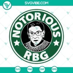 American, SVG Files, Ruth Bader Ginsburg SVG Download, RBG SVG File, Notorious 3