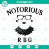 Notorious RBG SVG file with Ruth Bader Ginsburg design, RBG SVG for crafting, feminist icon digital cut file.