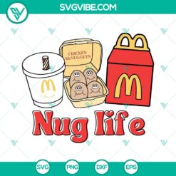 Food And Drink, SVG Files, Nug Life SVG Download, Chicken Mcnuggets SVG Files, 5