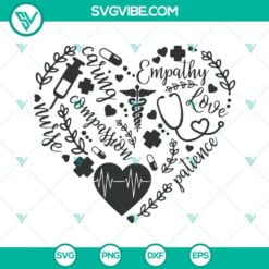 Nurse, SVG Files, Nurse Adjectives Heart SVG Files, Stethoscope SVG Files, 2