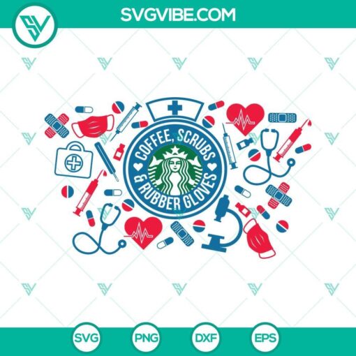 nurse life starbucks cup svg coffee scrubs rubber gloves full wrap for starbucks cold cup svg 3 mockup