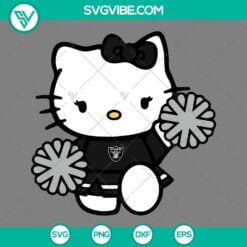 Cartoons, Sports, SVG Files, Oakland Raiders Hello Kitty Cheerleader SVG Image 9