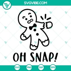 Oh Snap Gingerbread SVG: SVG download of broken gingerbread man cookie design, humorously funny for digital crafting projects.