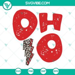 Ohio Leopard Lightning Bolt SVG featuring Ohio State design for download.