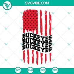Ohio State Buckeyes football American flag SVG file with PNG files, perfect for fans and crafts.