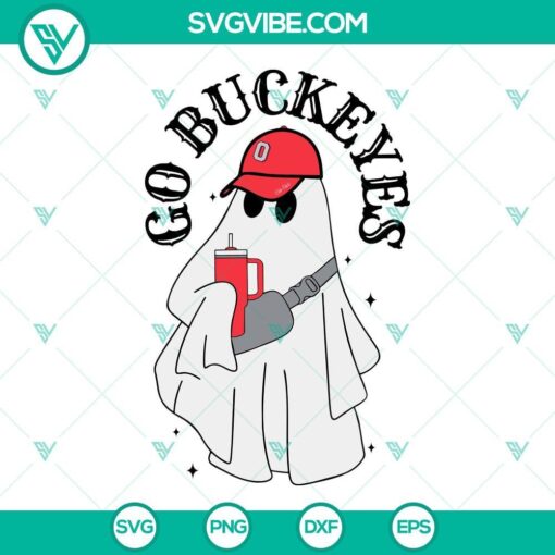 ohio state buckeyes boojee ghost svg ghost drinking stanley tumbler svg png dxf eps files 5 mockup