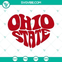 Ohio State themed heart design in SVG, PNG, DXF, and EPS formats. Perfect for crafting projects.