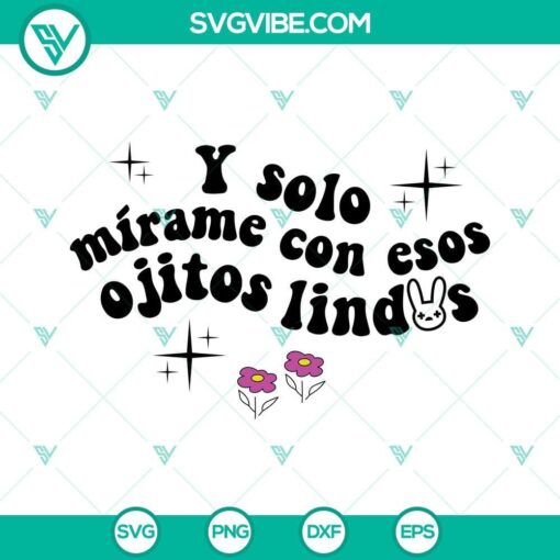 ojitos lindos bad bunny svg png dxf eps 6 mockup