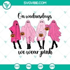 Cancer, Halloween, SVG Files, On Wednesday We Wear Pink SVG Image, Pink Ghost 12