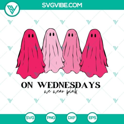 on wednesdays we wear pink svg mean girls pink ghost svg png dxf eps digital design 1 mockup