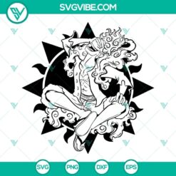 One Piece SVG of Luffy Gear 5, Monkey D. Luffy. Instant download of high-quality cartoon character design in SVG format.