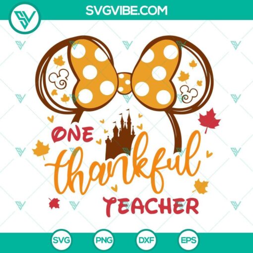 one thankful teacher svg for cricut minnie mouse ears thankful svg teacher svg autumn svg 9 mockup