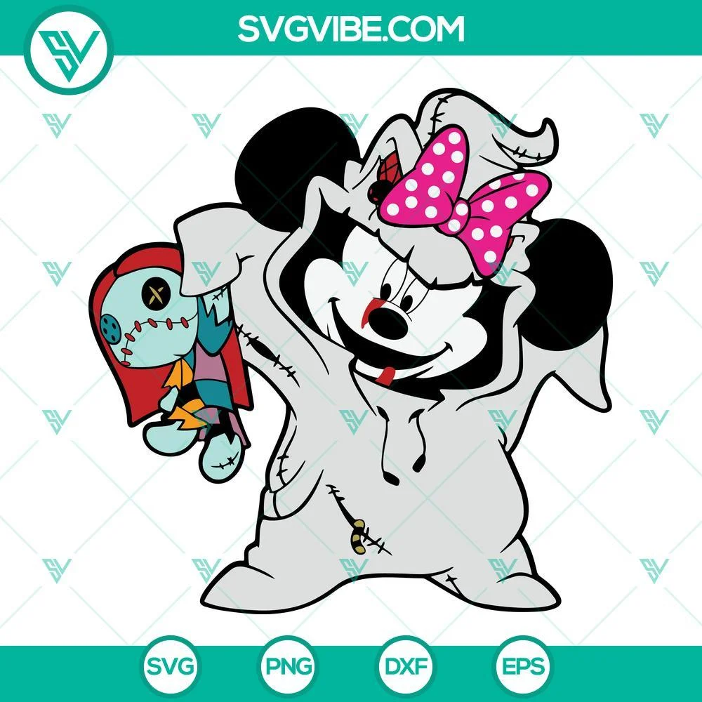 Disney, Halloween, SVG Files, Oogie Boogie Minnie Mouse Halloween SVG Download, 1