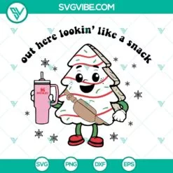 Christmas, SVG Files, Funny Christmas Tree Cake SVG Images, Out Here Lookin 4