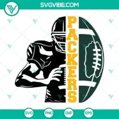 Football, Sports, SVG Files, Packers Football Half Player SVG Download, Packers 2