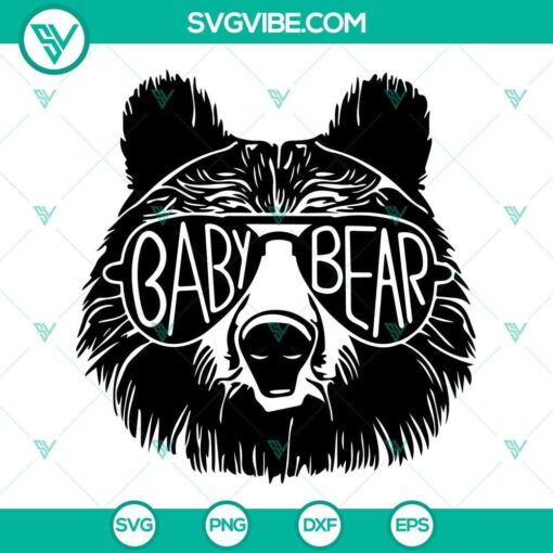 papa bear and baby bear svg sunglasses bear svg bear family svg funny father s day svg png dxf eps 1 mockup 1