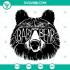 Papa Bear and Baby Bear SVG download with sunglasses, part of Bear Family SVG images collection. Cute bear designs for crafts and projects.
