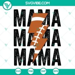 Football, Sports, SVG Files, Football Mom SVG Image, Messy Bun Football Mom SVG 4