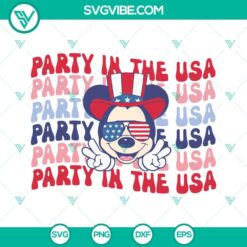 4th Of July, Disney, SVG Files, Party In The USA Mickey Mouse SVG Images, 2