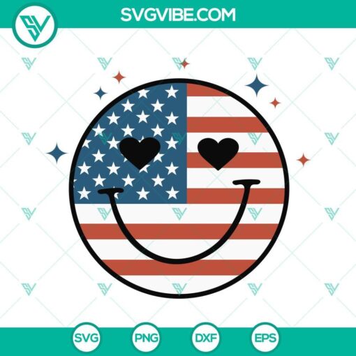 party in the usa smiley face svg 4th of july svg retro independence day svg png dxf eps for shirt 7 mockup