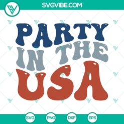 Party In The USA Smiley Face SVG Image, 4th Of July SVG Download, Retro 2