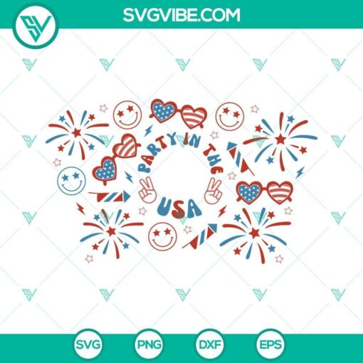 party in the usa starbucks cup svg 4th of july full wrap starbucks cold cup svg 6 mockup