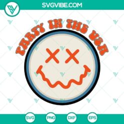 Patriotic Smiley Face SVG download with a retro 4th of July theme for a Party In The USA celebration. Perfect for crafts and designs.