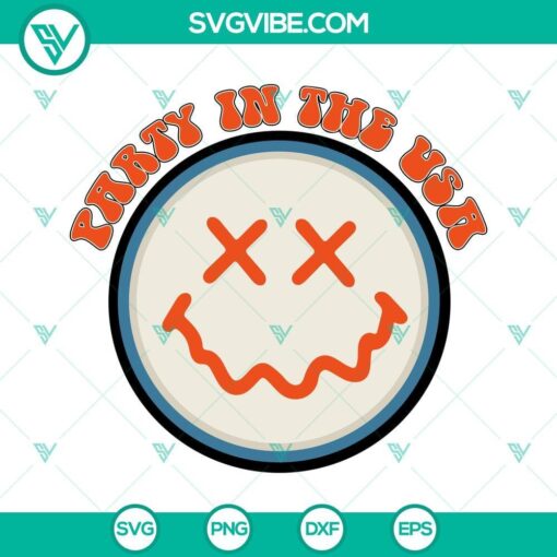 party in the usa svg patriotic smiley face svg retro 4th of july svg png dxf eps files for t shirt 2 mockup