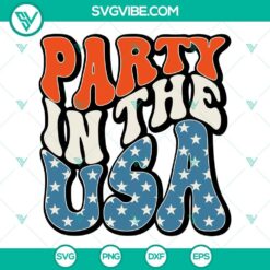 Party In The USA SVG File, Patriotic Smiley Face SVG Download, Retro 4th Of 2