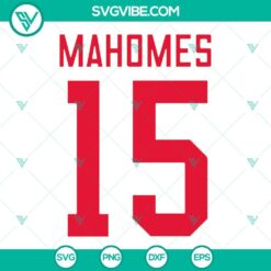 Football, Sports, SVG Files, Patrick Mahomes SVG Download, Mahomes Number 15 7