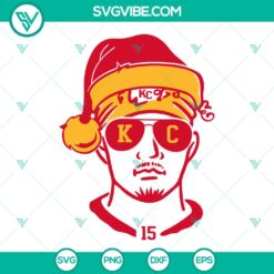 Christmas, Musics, SVG Files, Patrick Mahomes With Christmas Hat SVG Images PNG 1