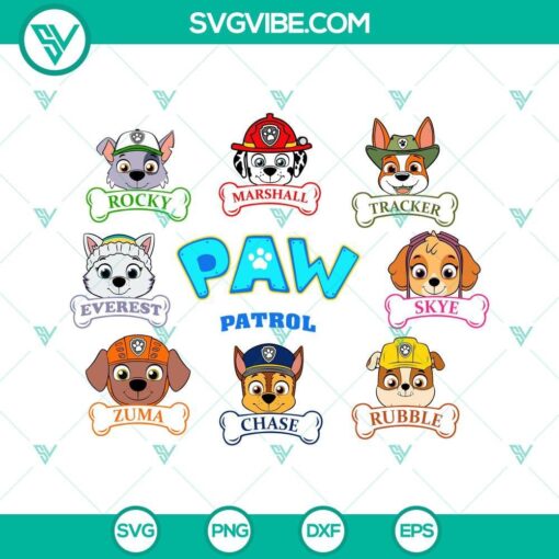 paw patrol bundle svg dxf eps png cricut silhouette vector clipart 8 mockup