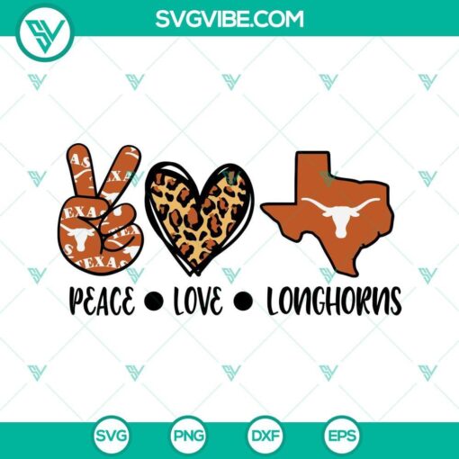 peace love longhorns svg texas longhorns football svg longhorns svg texas fan svg 10 mockup