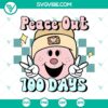 Peace Out 100 Days Of School SVG bundle with smiley school design, perfect for celebrating 100 days.