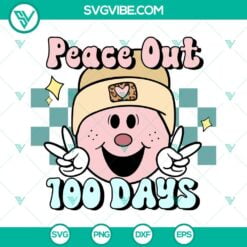 School, SVG Files, Peace Out 100 Days Of School SVG File Bundle, Smiley School 7