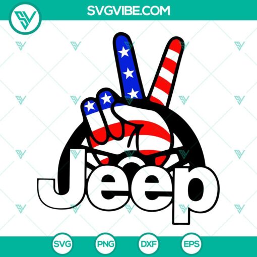 peace sign hand american flag jeep svg patriotic jeep svg 4th of july 4 4 car svg png dxf eps 6 mockup