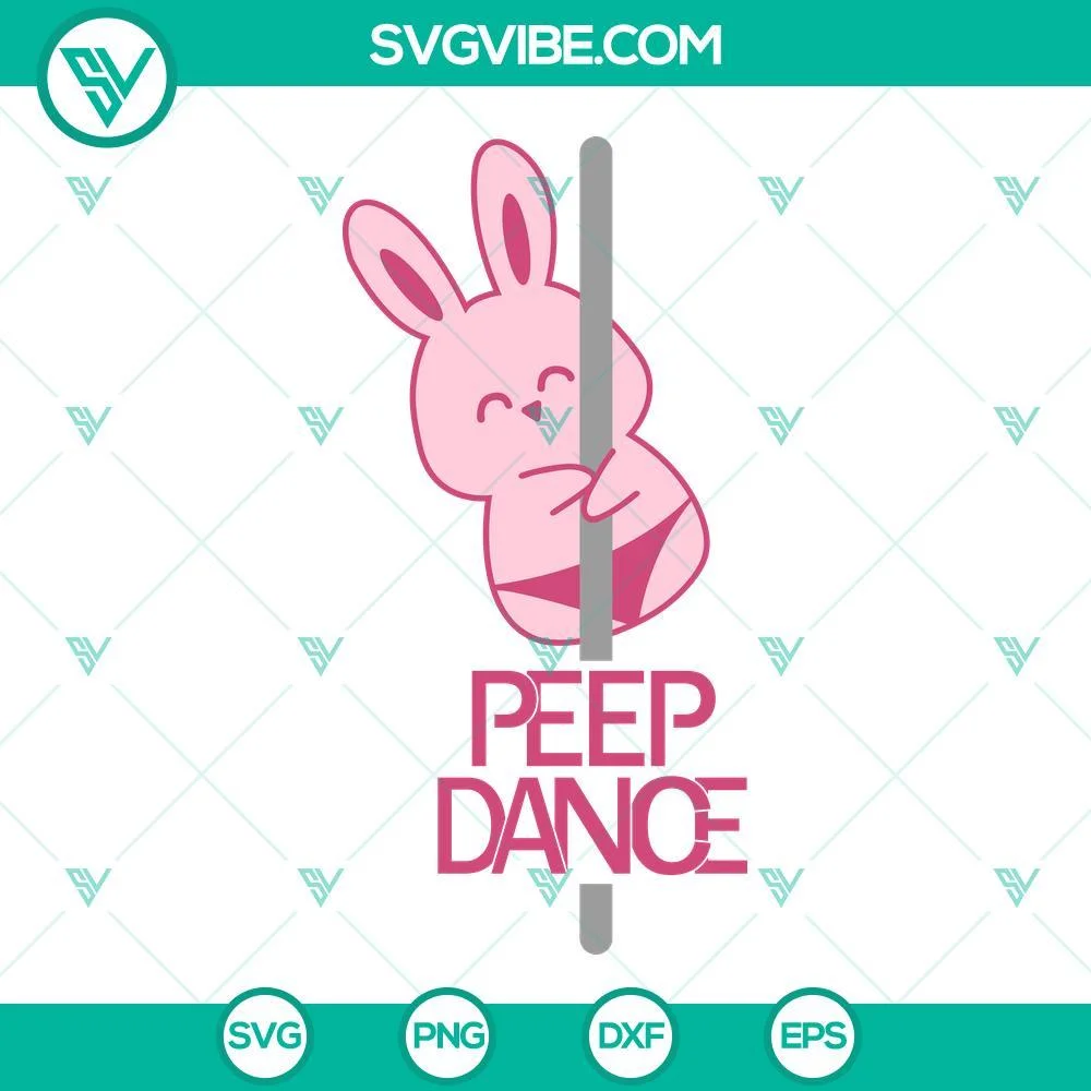 Easter, SVG Files, Peep Dance SVG File, Easter Bunny Pole Dance SVG Download, 1