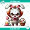 Pennywise Easter Bunny and scary character PNG files for Easter Day celebration, perfect for digital designs.