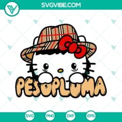 Musics, SVG Files, Peso Pluma Hello Kitty Burberry Hat SVG Download, Peso Pluma 4