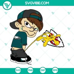 Philadelphia Eagles Calvin Peeing On Chiefs SVG File, Funny Super Bowl